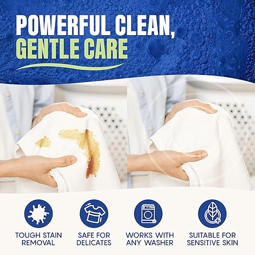 Miniatura 4 de Purecise Sábanas de detergente para ropa de viaje, sin perfume, ligeras y sin ensuciar, 30 cargas en total (15 hojas), artículos de tocador de viaje