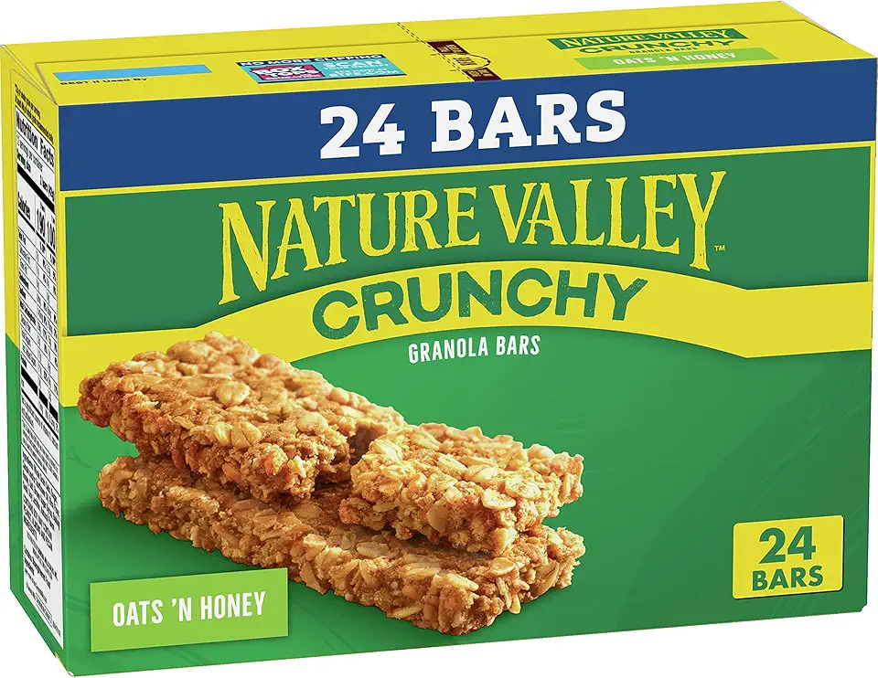 Nature Valley Crunchy Granola Bars, Oats 'n Honey, 24 Bars, 17.88 OZ (12 Pouches)