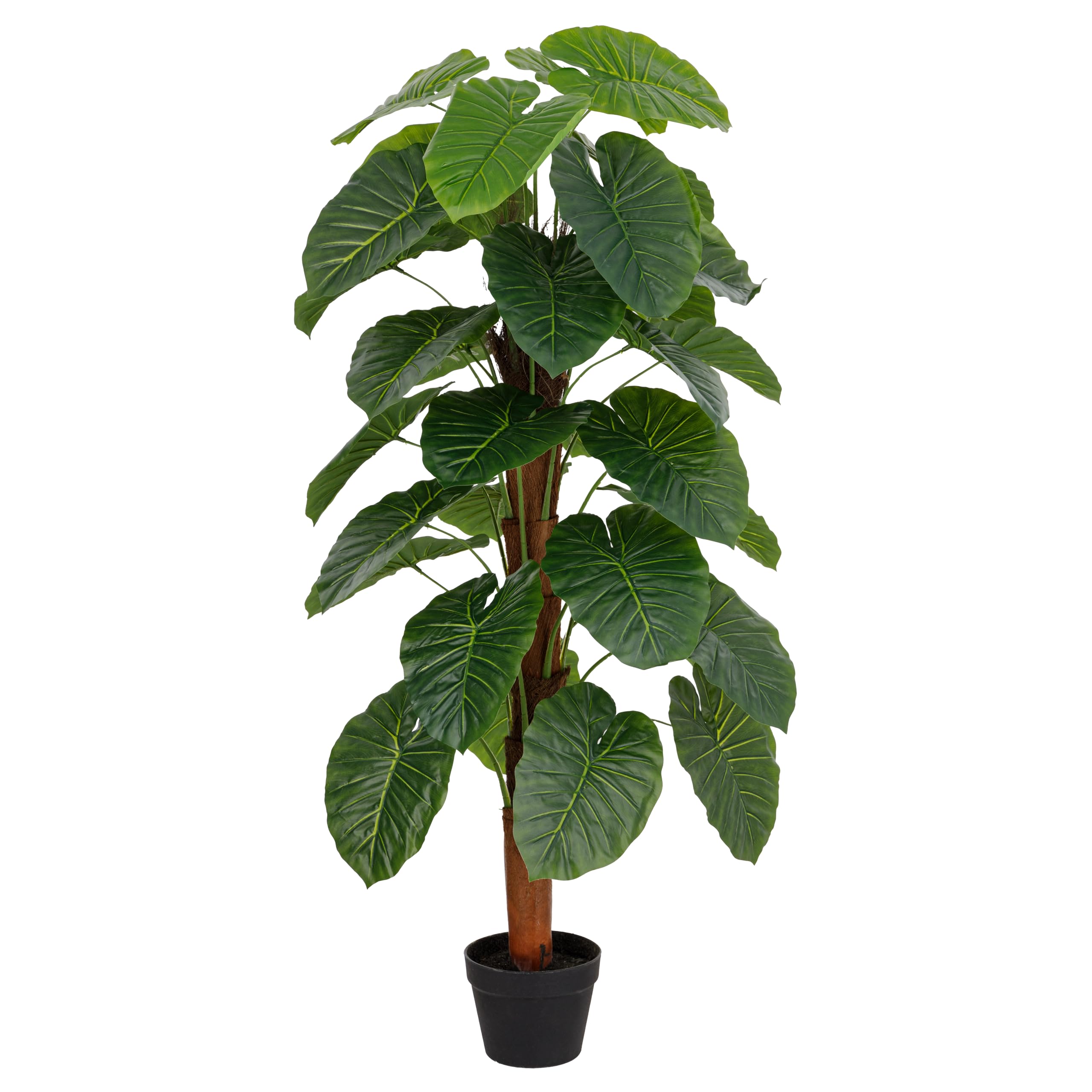 Baroni Home Planta Artificial de Interior y Exterior, Planta Decorativa de Alocasia de Imitación para Salón, Dormitorio, Cocina, 130 cm de Altura