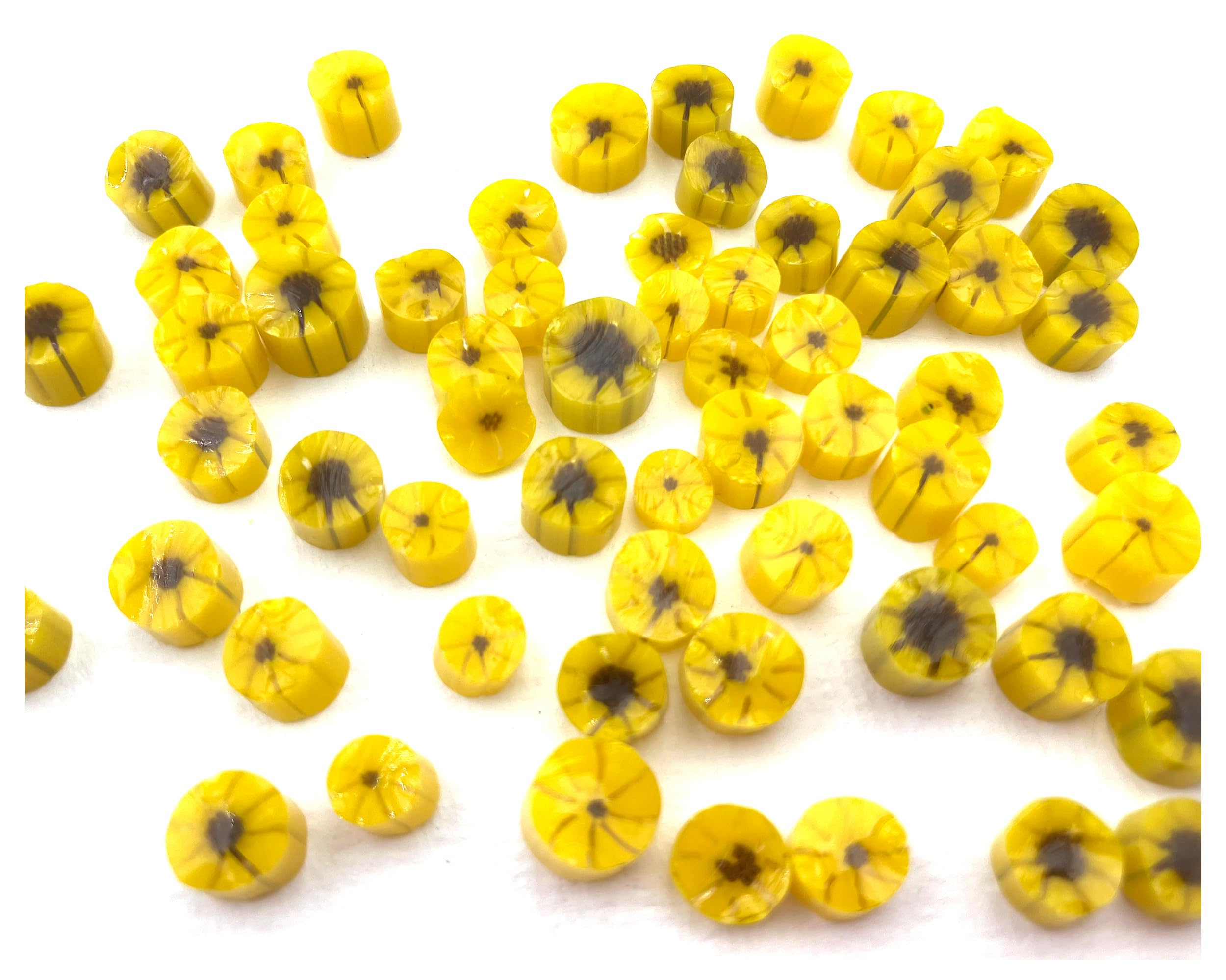 Sunflower murrini for Glass fusing Made with Bullseye 90coe Glass