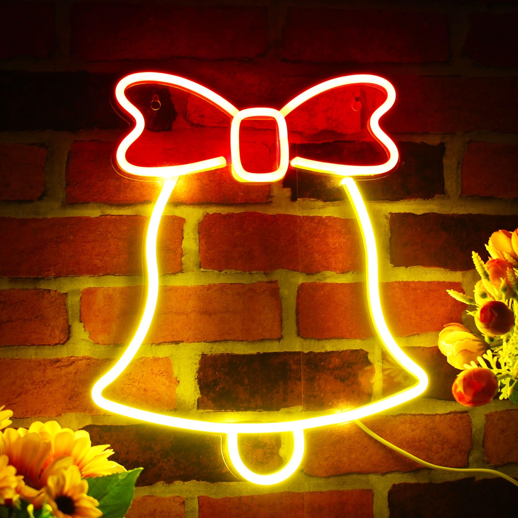 ADVPRO Letrero de neón LED de silicona flexible con cinta de Navidad, blanco y dorado, st16s66-fnu0161-we