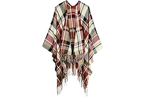 Women's Warm Shawl Wrap Open Front Poncho