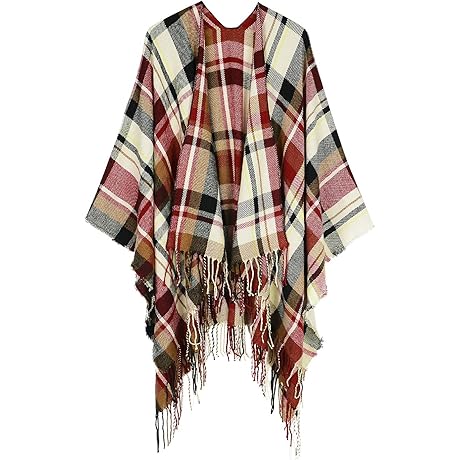 Women's Warm Shawl Wrap Open Front Poncho