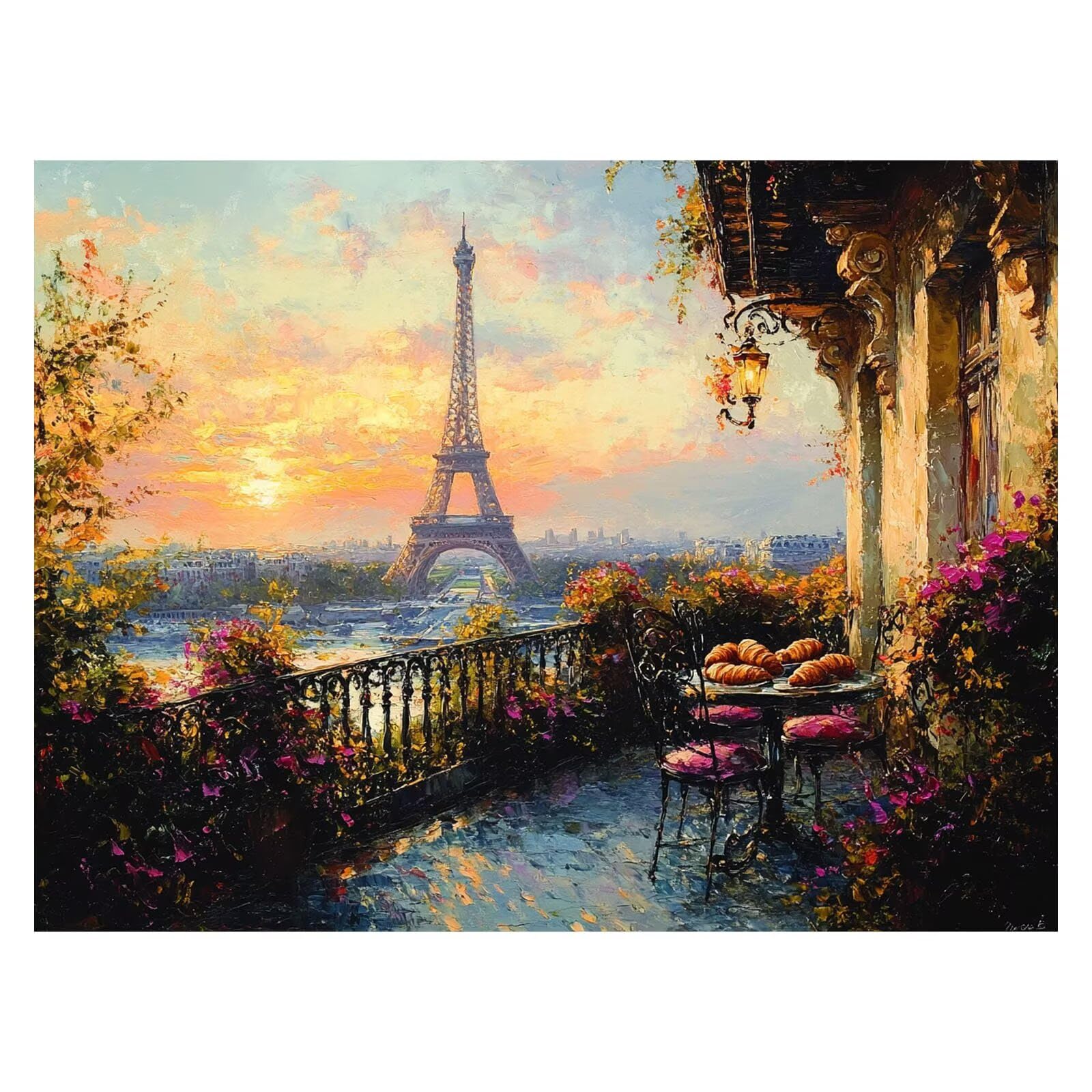 Peinture Numero Adulte Fleur DIY Toile Peinture Colorée 135x100cm ZSHS2394