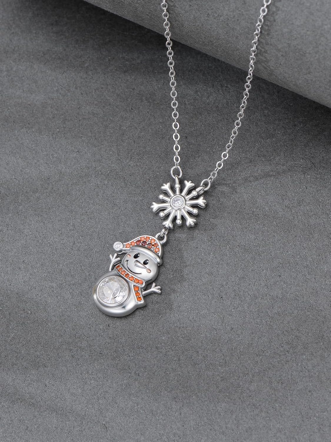 Dorunmo Christmas Necklace 925 Sterling Silver Snowflake/Snowman/Christmas Tree Pendant Necklace with Cubic Zirconia Winter Snow Holiday Christmas Jewelry Gifts for Women - Image 5