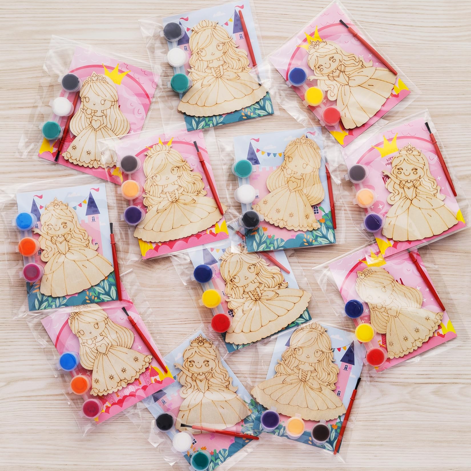 VENUSFIT 24 PCS Princess Party Favors - Princess Birthday Party Supplies - Princess Cards & Paint Crafts - Princess Birthday Decorations Goodie Bags