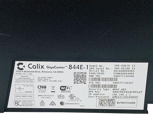 Miniatura 4 de Calix GigaCenter 844E-1 - Módem de router inalámbrico inalámbrico 2.4GHZ 5G Dual WiFi con adaptador de CA