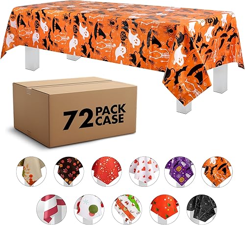 Miniatura 73 de Mantel de plástico de alta calidad - 54 in. x 108 pulgadas. Grandipity - Mantel rectangular (6 y 12 unidades), Azul cielo a cuadros Feliz