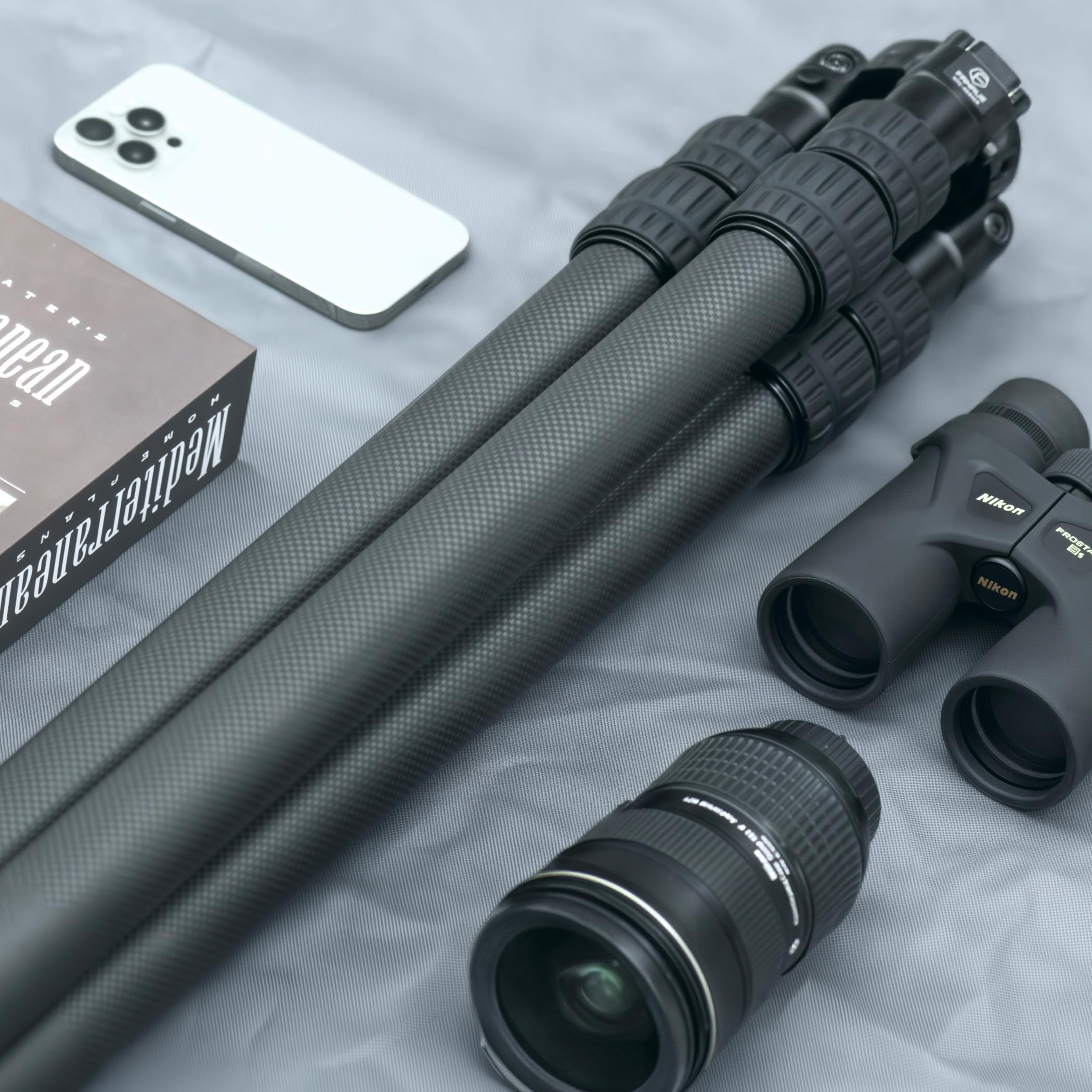 Treppiede in fibra di carbonio, treppiede professionale per fotocamera da 172,7 cm, compatto e leggero, con gambe a 3 sezioni, carico fino a 18,1 kg, per fotocamera DSLR - 4030