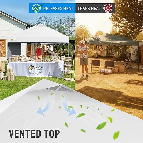 Miniatura 59 de CROWN SHADES - Toldo desplegable de 10 x 10 pies con 1 pared lateral, tienda de campaña de playa que se arma con solo presionar un botón, glorieta