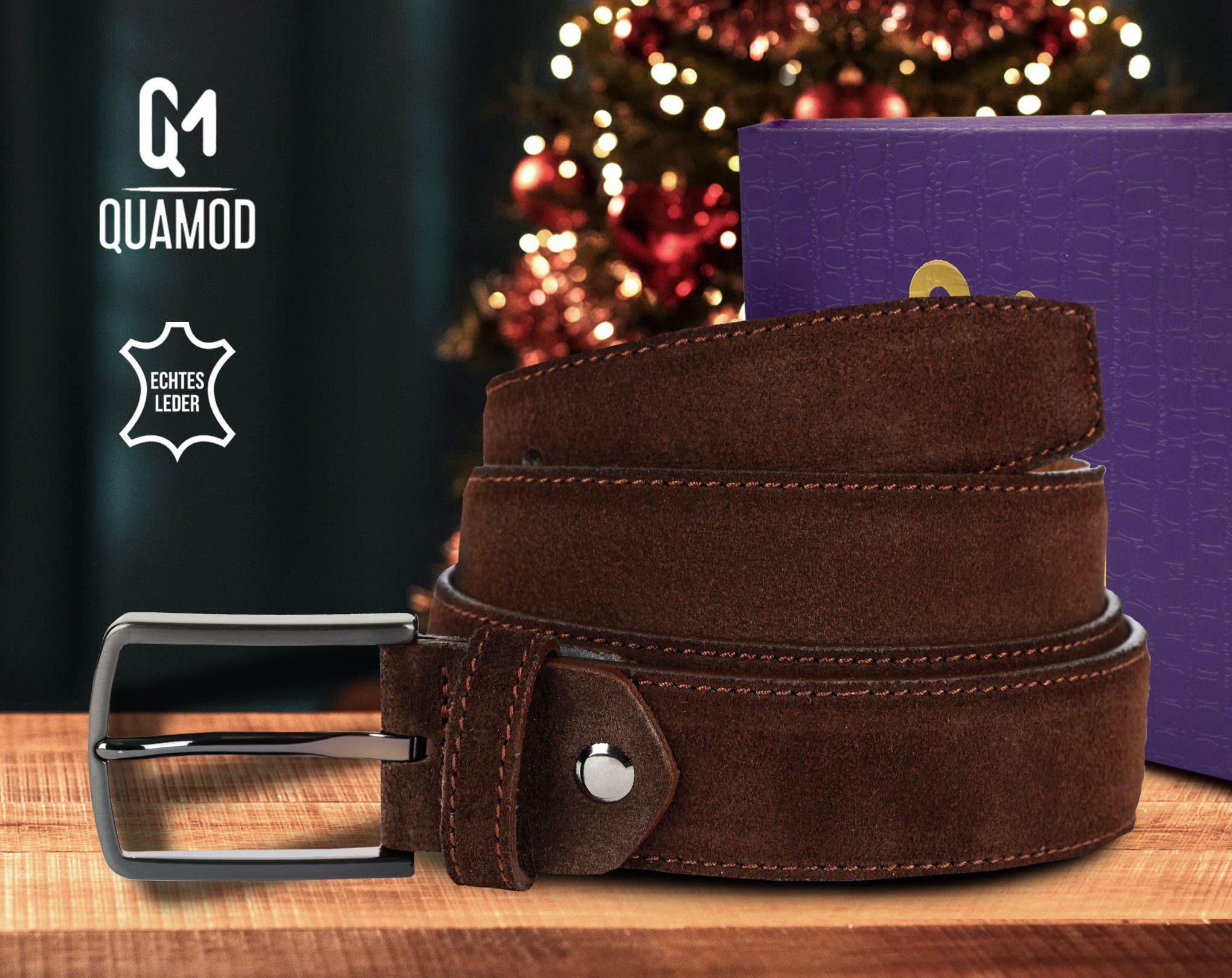 suede riem heren | 3,5cm-4cm (35mm-40mm) breed | Kwaliteitsriem met geschenkdoos | milieuvriendelijke en eerlijke productie