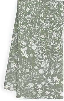 Vintage Sage Green Floral Kitchen Dish Towels, Rustic Cottagecore Nature Flower Botanical Decorative Hand Tea Towels for Bathroom Kitchen, Farmhouse Bathroom Decor, 16x24 Inch
