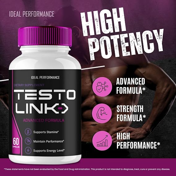 Testo Link Capsules, Official TestoLink Supplement Pills - Maximum Strength, All Natural Formula for Energy, Stamina and Performance, Premium Testo Link Health Pills Reviews (5 Pack)