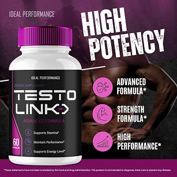 Testo Link Capsules, Official TestoLink Supplement Pills - Maximum Strength, All Natural Formula for Energy, Stamina and Performance, Premium Testo Link Health Pills Reviews (5 Pack)