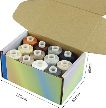 Simthread Cotton Sewing Thread Quilting Thread for Sewing and Quilting Machines - 550 Yards/Spool, 12 Neutral Colors