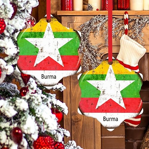 Vista 126 de Chipre - Adornos colgantes para árbol de Navidad, bandera nacional de Chipre, adornos de cerámica para decoraciones de Navidad, regalo de viajero