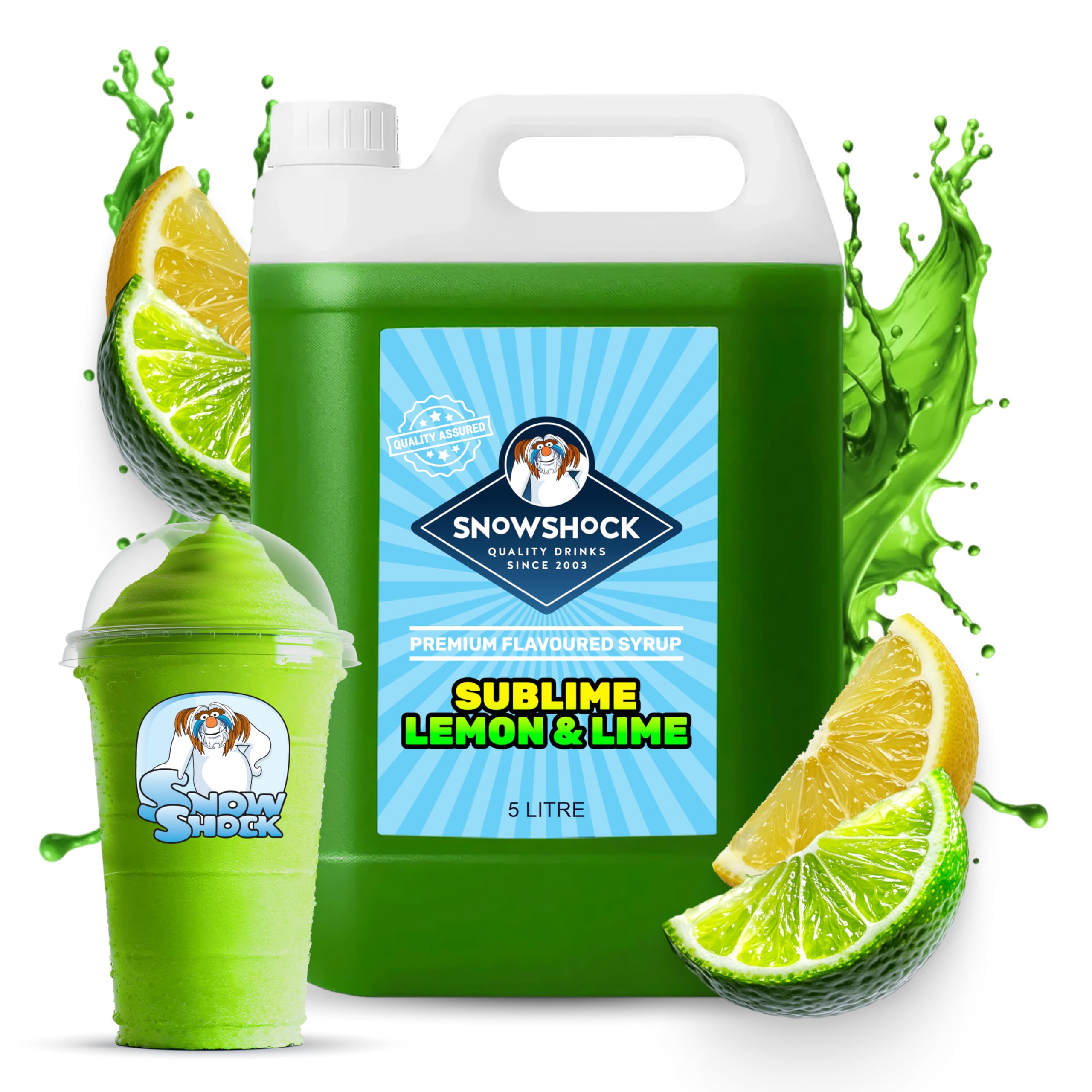 Sponsored Ad – SnowShock Slush Syrup 5L Lemon & Lime | Slushy Concentrate Dilute for Ice Slushie Machine - Makes Up To 110 Drinks - Refreshing Frozen Drink Mix for Kids Parties, Cafes, Events & Food Vans | Vegan