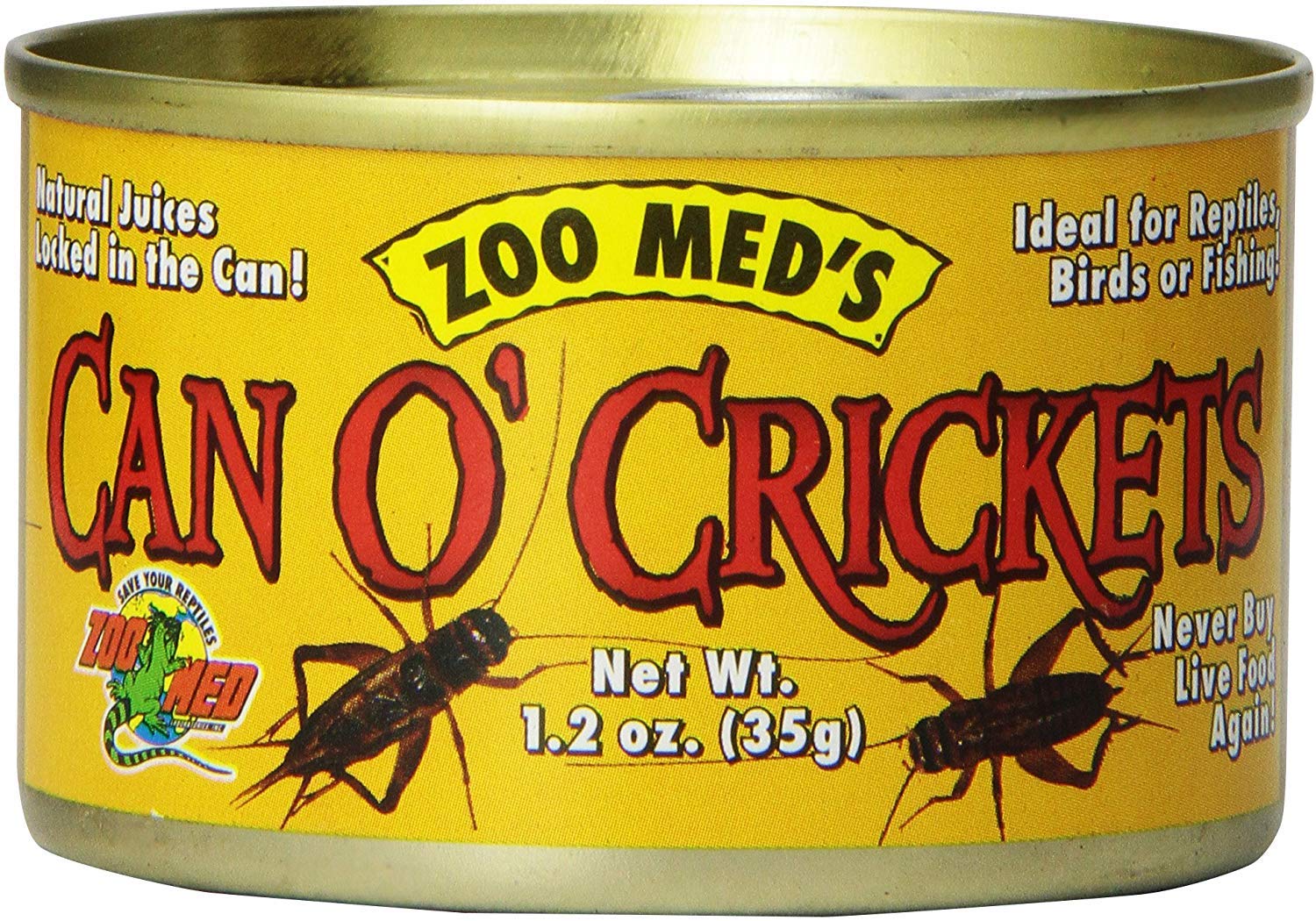 Zoo Med Can O' Crickets Canned Food for Reptiles 1.2 Ounces - 6 Pack