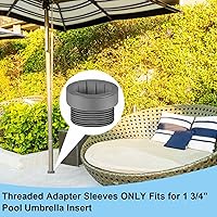 Vista 7 de Thyle 2 piezas de adaptador estabilizador de sombrilla de piscina, fundas adaptadoras roscadas para sombrilla de piscina, estabilizador de poste