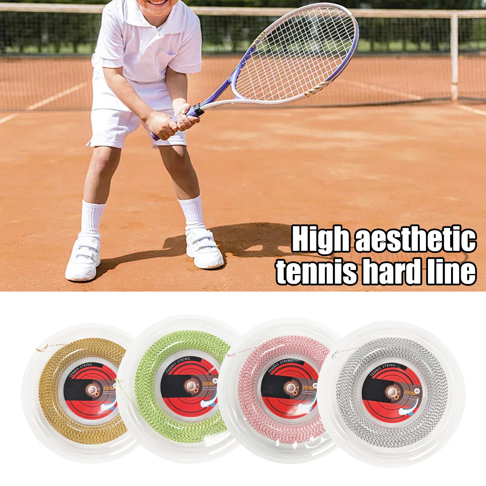 Corda da Tennis Intrecciata per Gioco | Ricarica in nylon multifilamento con risposta elastica e supporto stabile del corde