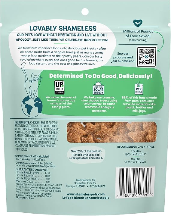 Shameless Pets Crunchy Cat Treats - Catnip N Chill, 2.5 oz