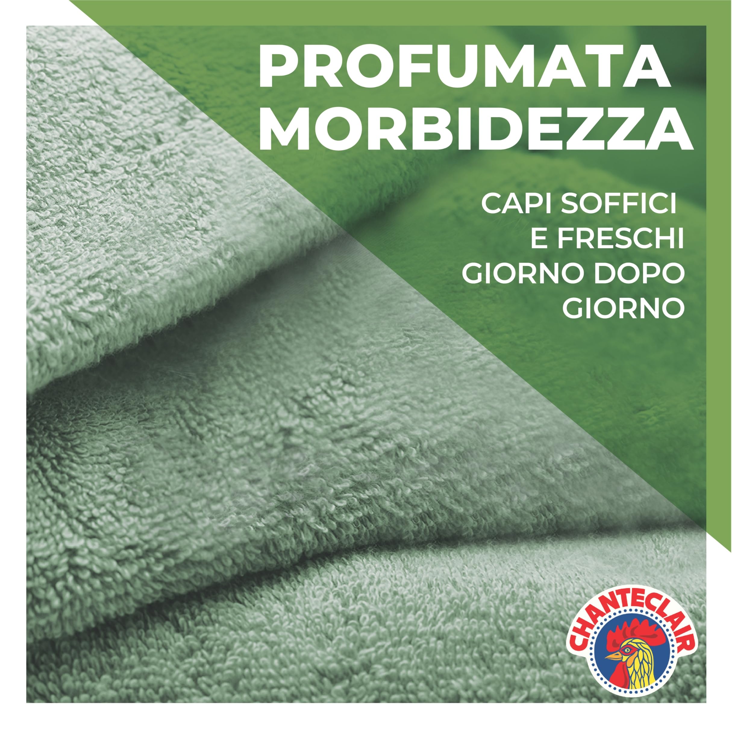 Chanteclair - Ammorbidente "I Concentrati", Muschio Bianco, Protegge la morbidezza del bucato, Profumo Intenso e Persistente sui Capi - 8 flaconi da 1800 ml, 90 dosi