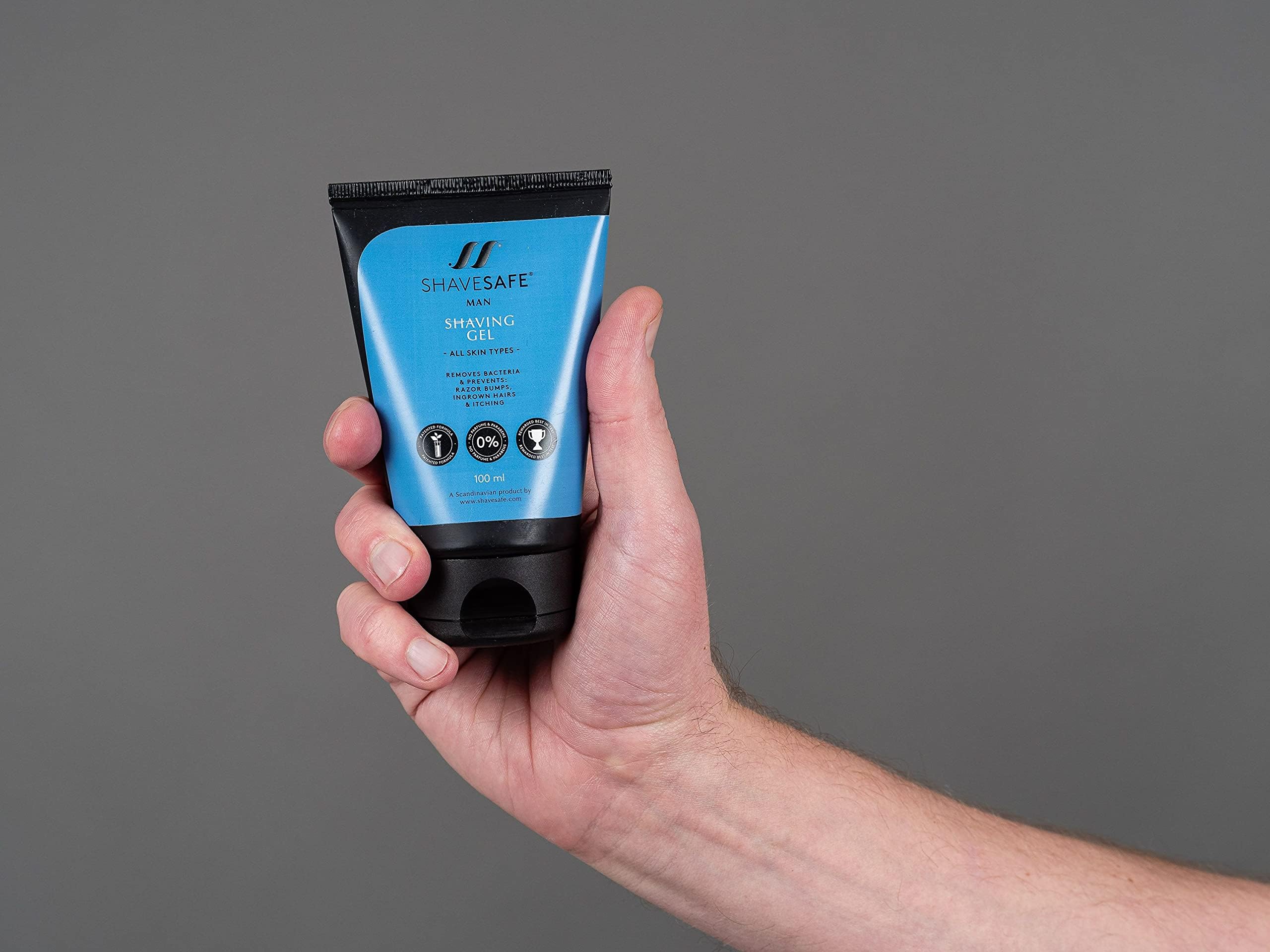 ShaveSafe – Pack de 3 – 100 ml – Afeitado suave y eficaz para pieles sensibles – Previene quemaduras de afeitado, enrojecimiento y vellos encarnados – Fórmula hipoalergénica y dermatológicamente