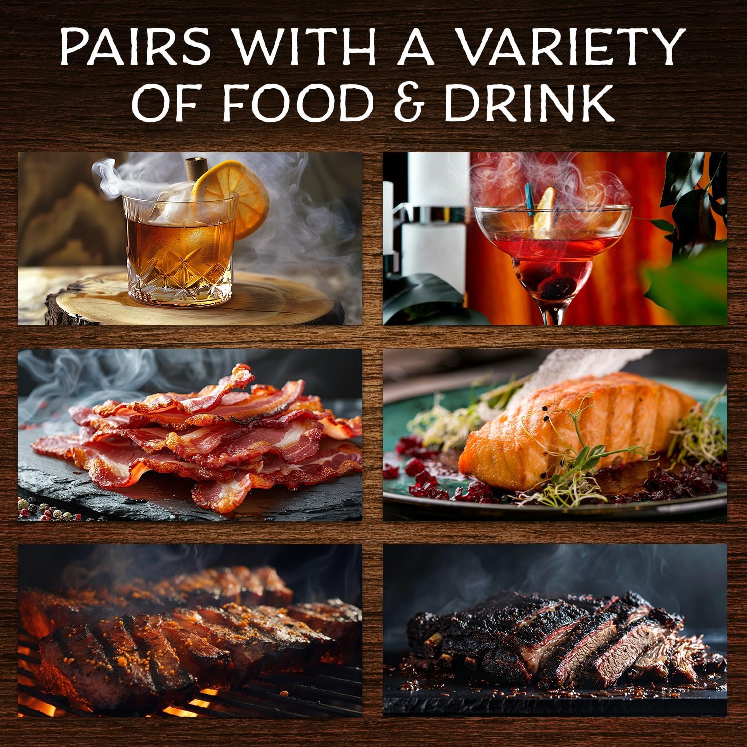 SmokeTop® 4oz Bulk Bag Bundle - 4 x 4oz Bags of Cocktail Smoker Chips - Cherry, Oak, Maple, Hickory - for Old Fashioned Cocktails, Whiskey, & Bourbon - Made in the USA - by Middleton Mixology