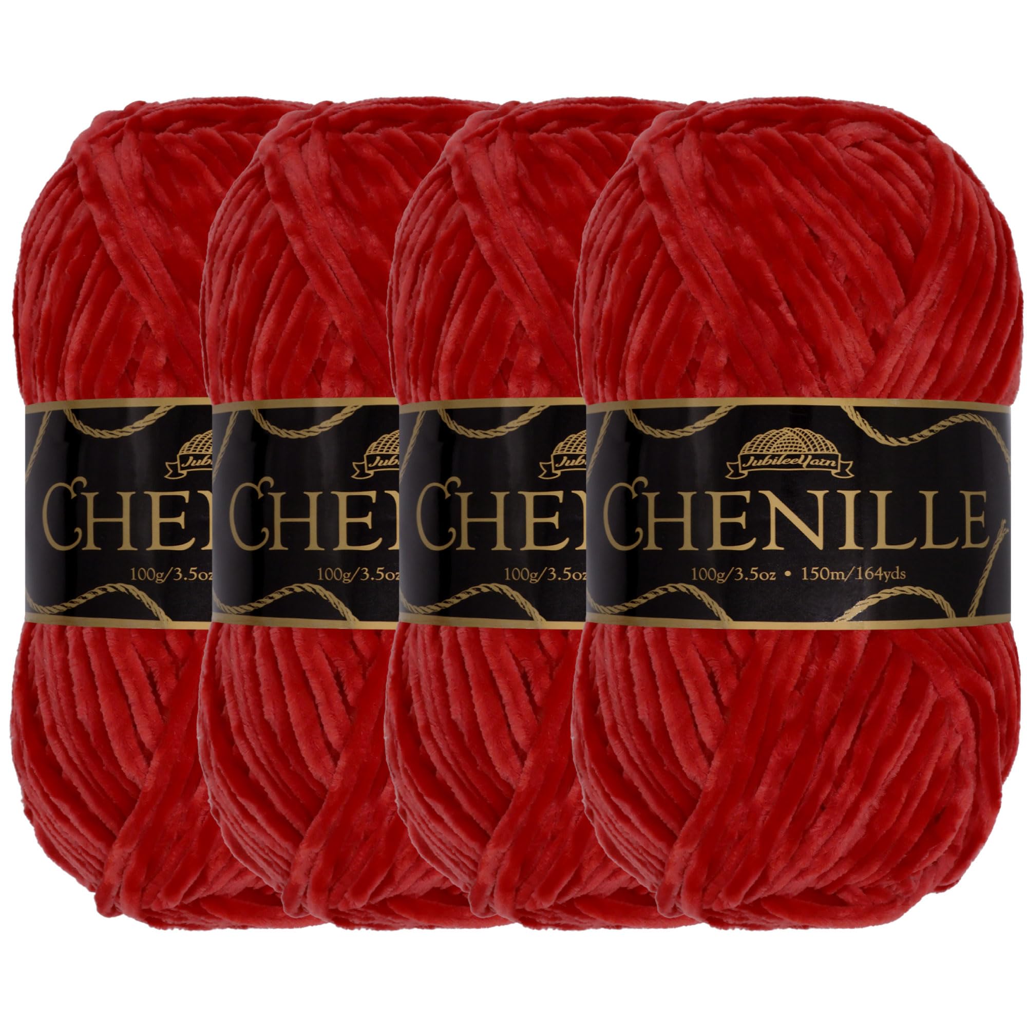 Bamboomn 130 Dragonstone Jubileeyarn Chenille Yarn - Worsted Weight - 100G/Skein (4 Skeins, ) Size 4