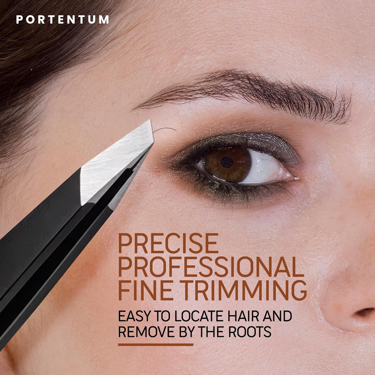 PORTENTUM Professional Tweezers for Facial Hair Women and Men - Stainless Steel Precision Tweezers for Ingrown Hair Tweezers (4 Pcs)