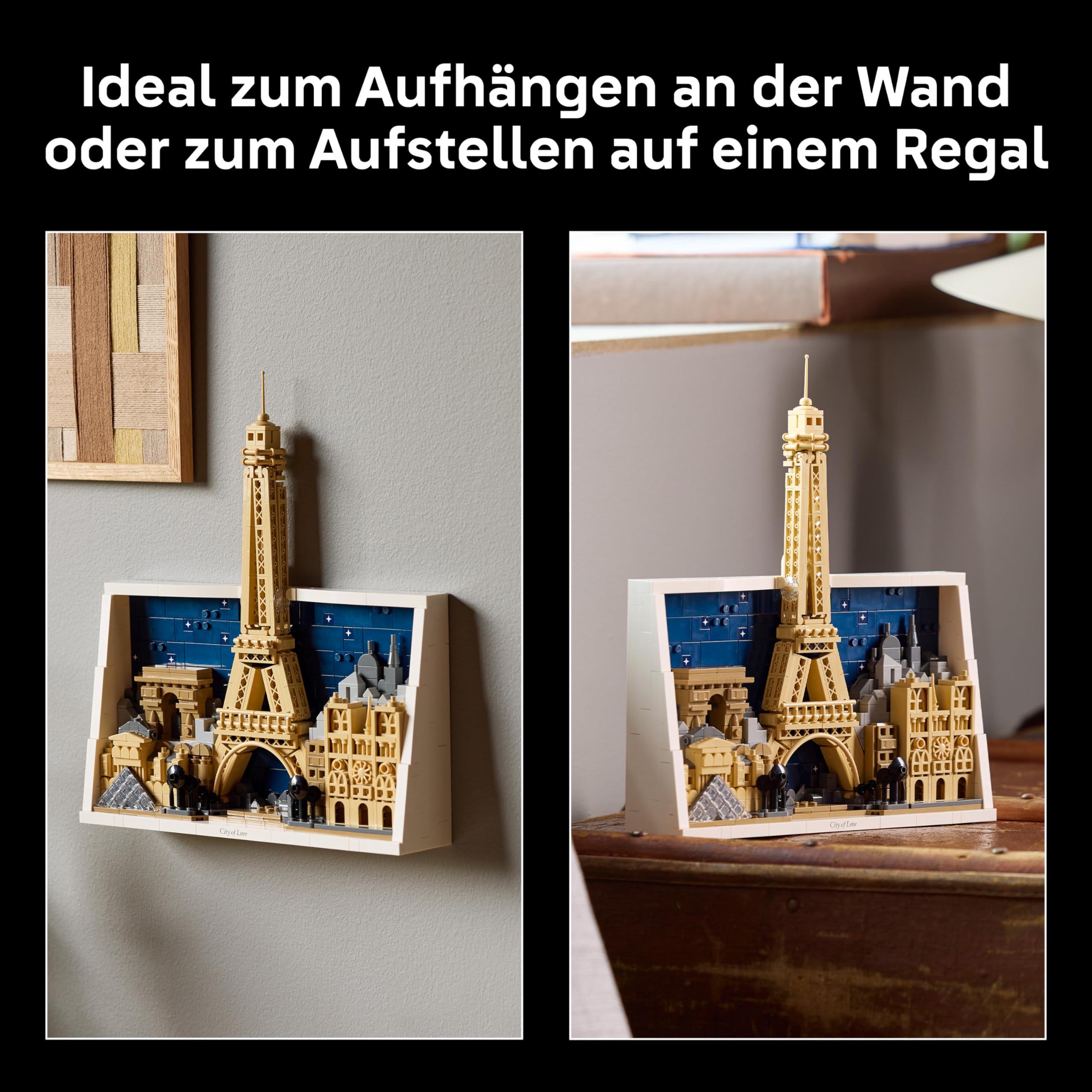 LEGO Architecture Paris – Stadt der Liebe 3D Puzzle - Wanddeko als Bastelset zum Bauen - DIY Set Erwachsene mit Pariser Wahrzeichen wie Miniatur Eiffelturm - Geschenk für Männer und Frauen - 21064