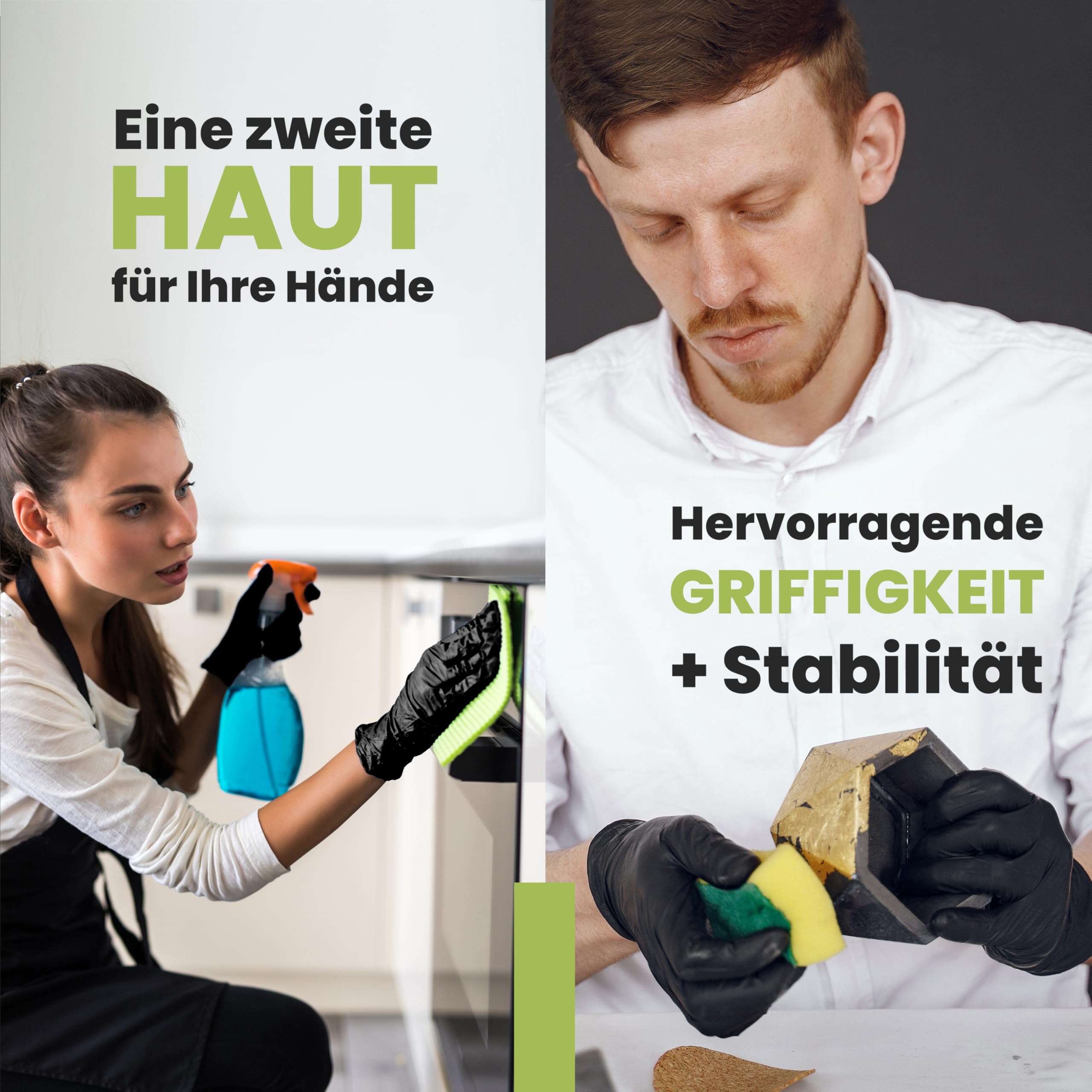 1000 Nitrilhandschuhe S Schwarz Einweghandschuhe Anallergisch 4.0g, Puderfrei, Latexfrei, Für Kosmetiker, Tätowierer, Werkstätten, Lebensmittelverarbeitung (S, Schwarz)