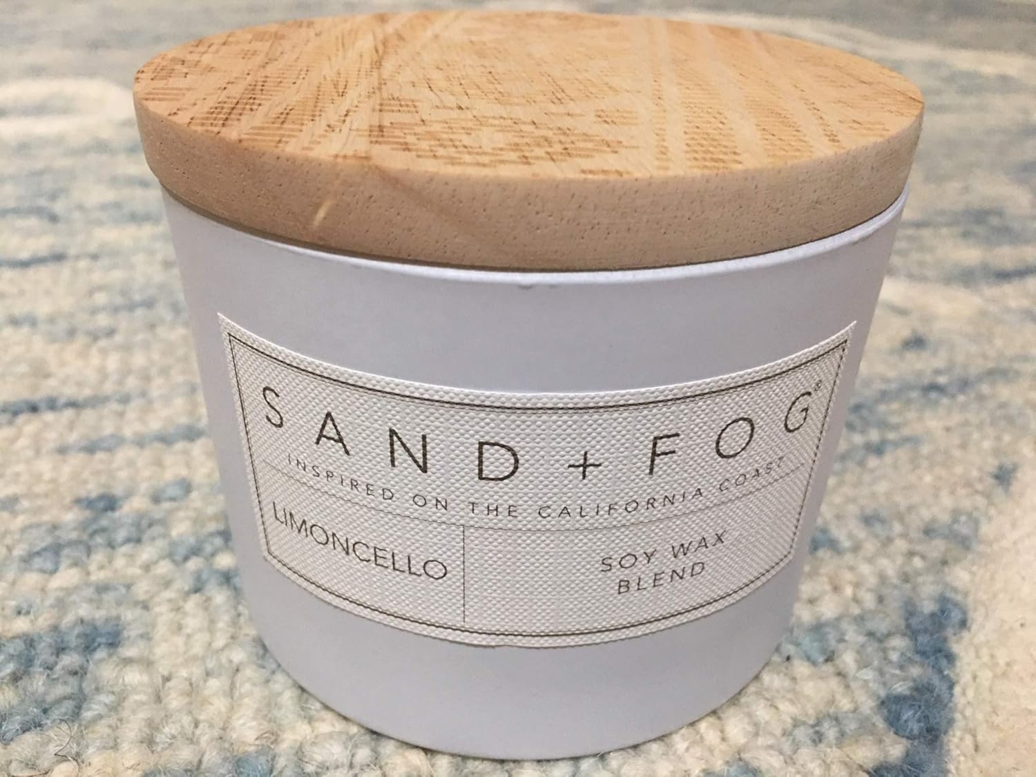 Sand + Fog Limoncello 12oz Candle Soy Wax Blend White Home & Kitchen