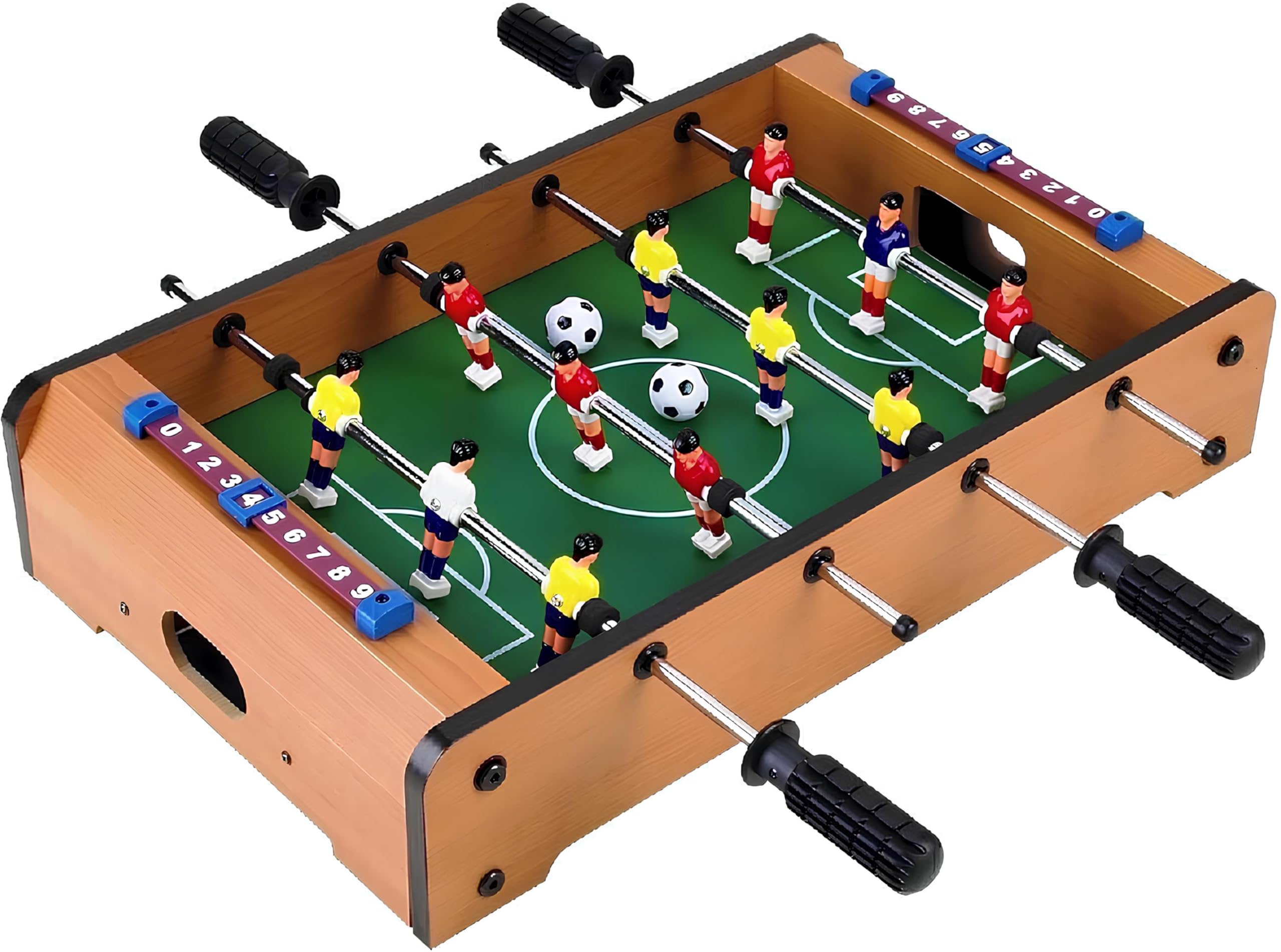Calcetto Biliardino Calciobalilla in Legno da Tavolo cm 48,5x30x5 Calcio Balilla da Tavolo in Legno con Segnapunti Gioco Calcetto Biliardino Calcio Balilla per Bambini e Adulti Calcetti Gioco in Legna