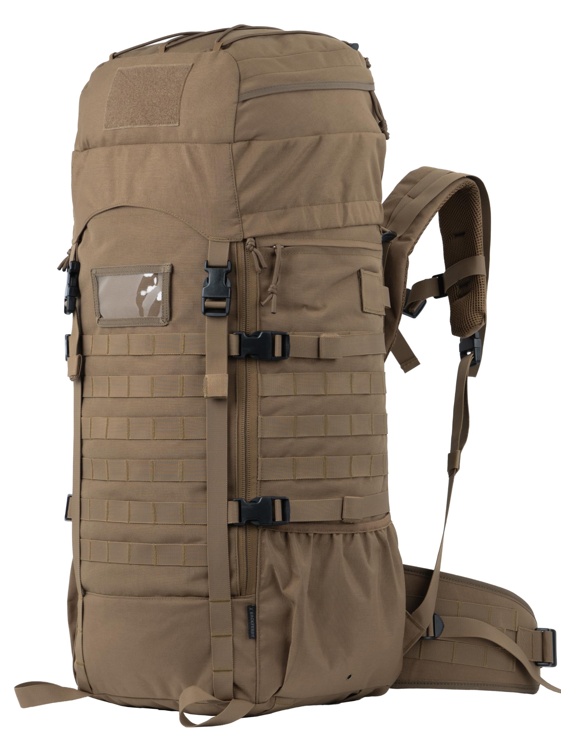 BACKFERRY 75L Tactical Backpack with Internal Frame, MOLLE, and Hydration System