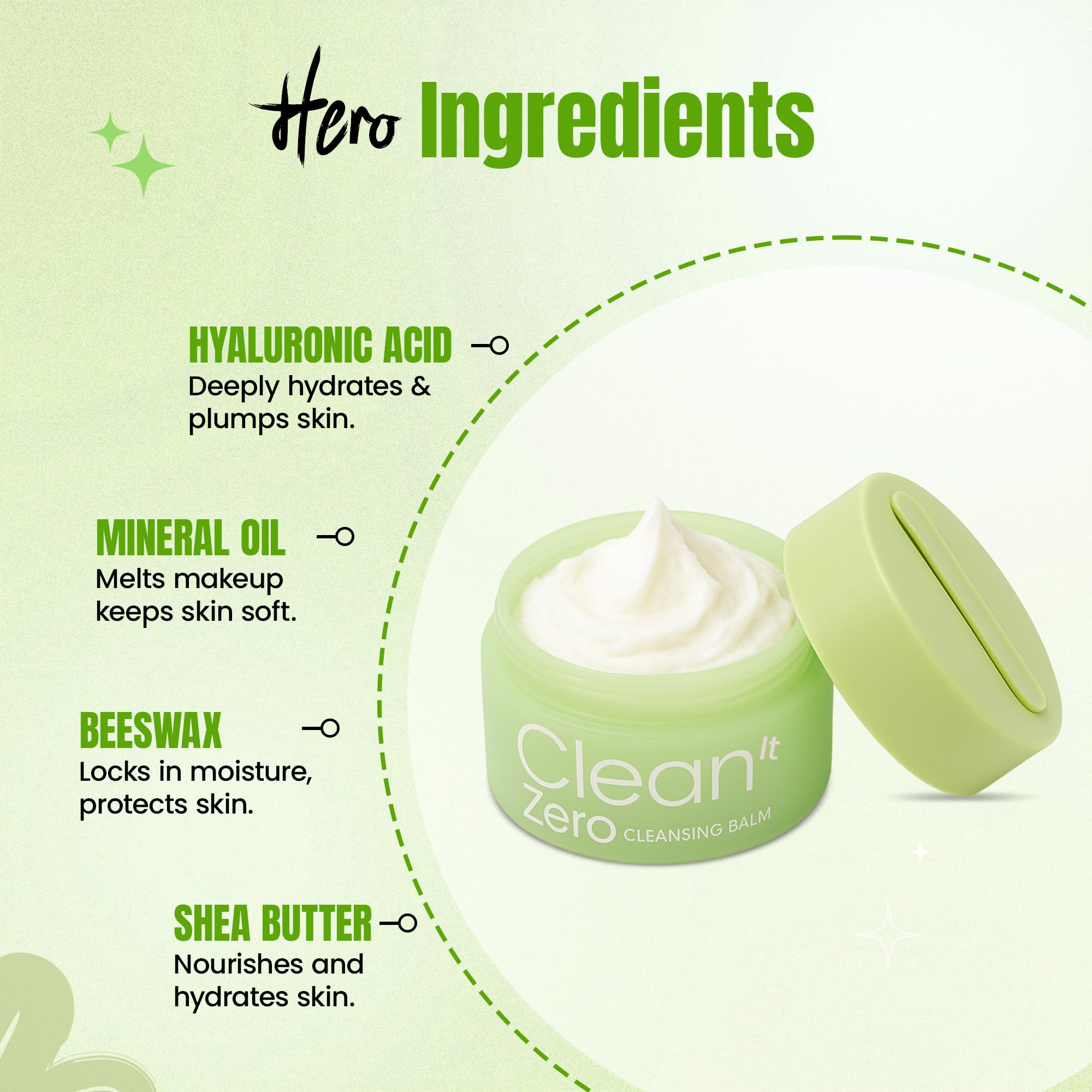 Fashion Colour Clean It Zero Gentle Makeup Remover Balm | Nourishing Balm-to-Oil Formula | Effortlessly Remove Stubborn Makeup Leaving Skin Hydrated & Rejuvenated | 100gm | Green - Image 5 thumbnail