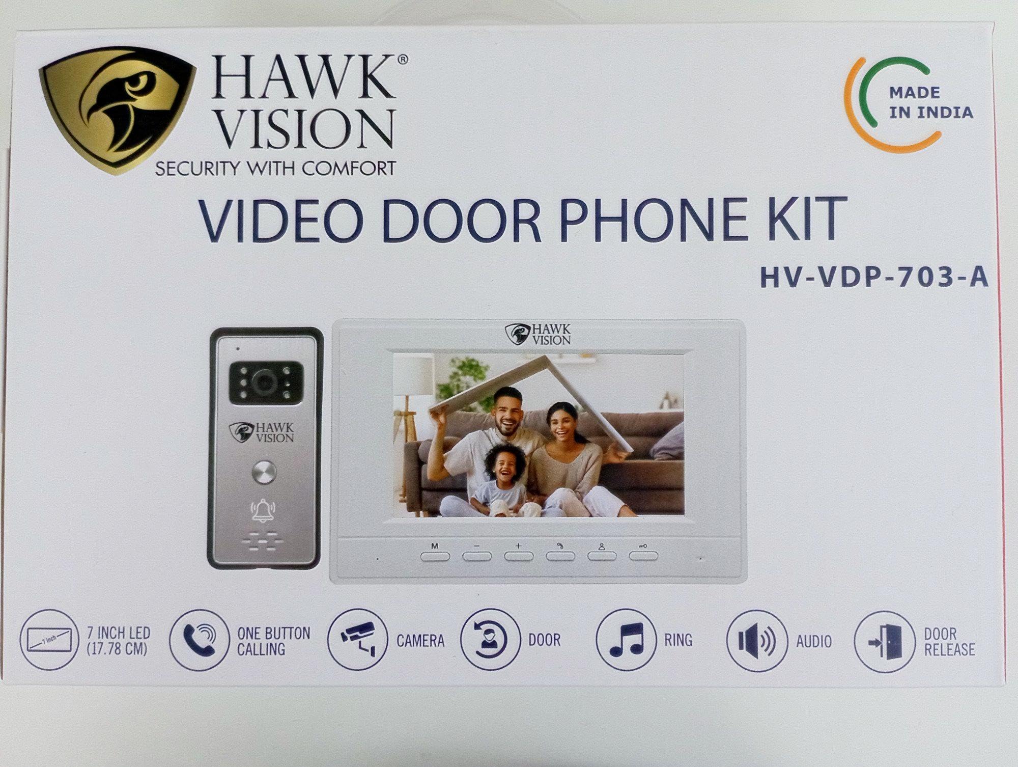 Hawk Vision HV-VDP-703A 7-Inch Video Door Phone Kit | Doorbell Camera with Night Vision | Two-Way Intercom | Main Door Security System for Homes & Flats with Display, Audio, and Remote Monitoring 3