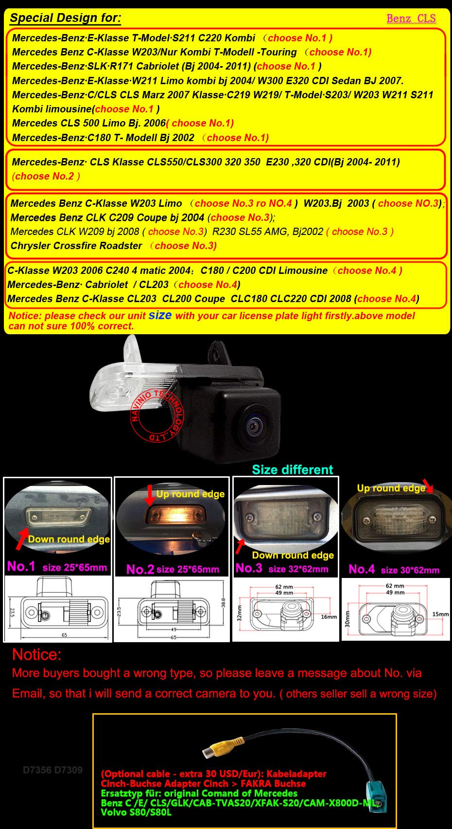 Universal Revertir Asistencia de Copia de Seguridad de la Cámara de Aparcamiento para C/E/CLS/CLK/SLK/SL Class W209 W203 W211 W219 E320 R171 S211 R230 C219