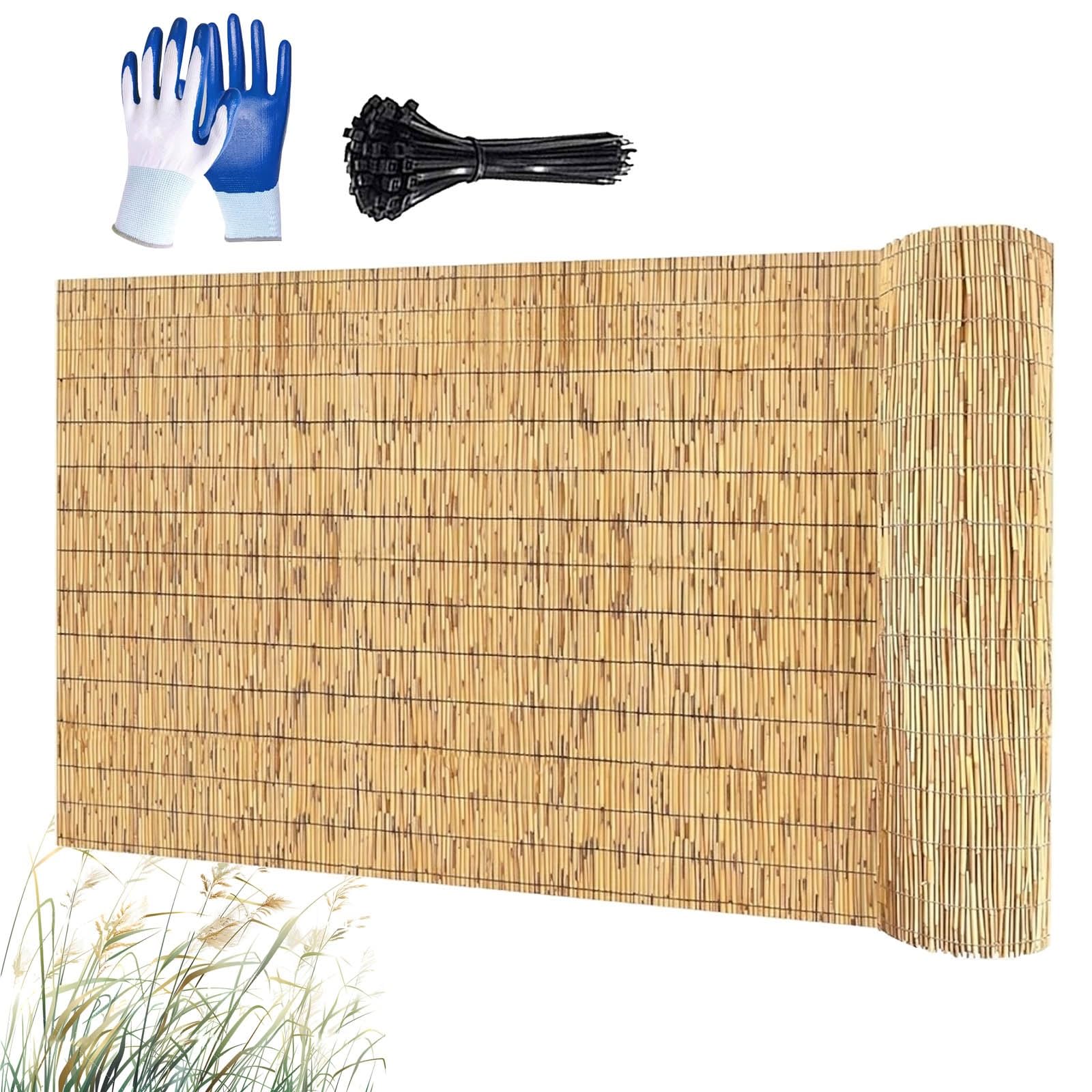 Générique Brise Vue Jardin Canisse en Bambou Naturel Clôture Extérieur Rouleaux Occultant Panneau pour Patio Pergola Protection Contre Le Vent Et Soleil Attaches Incluses 30-200cm(Nature,120x180cm)