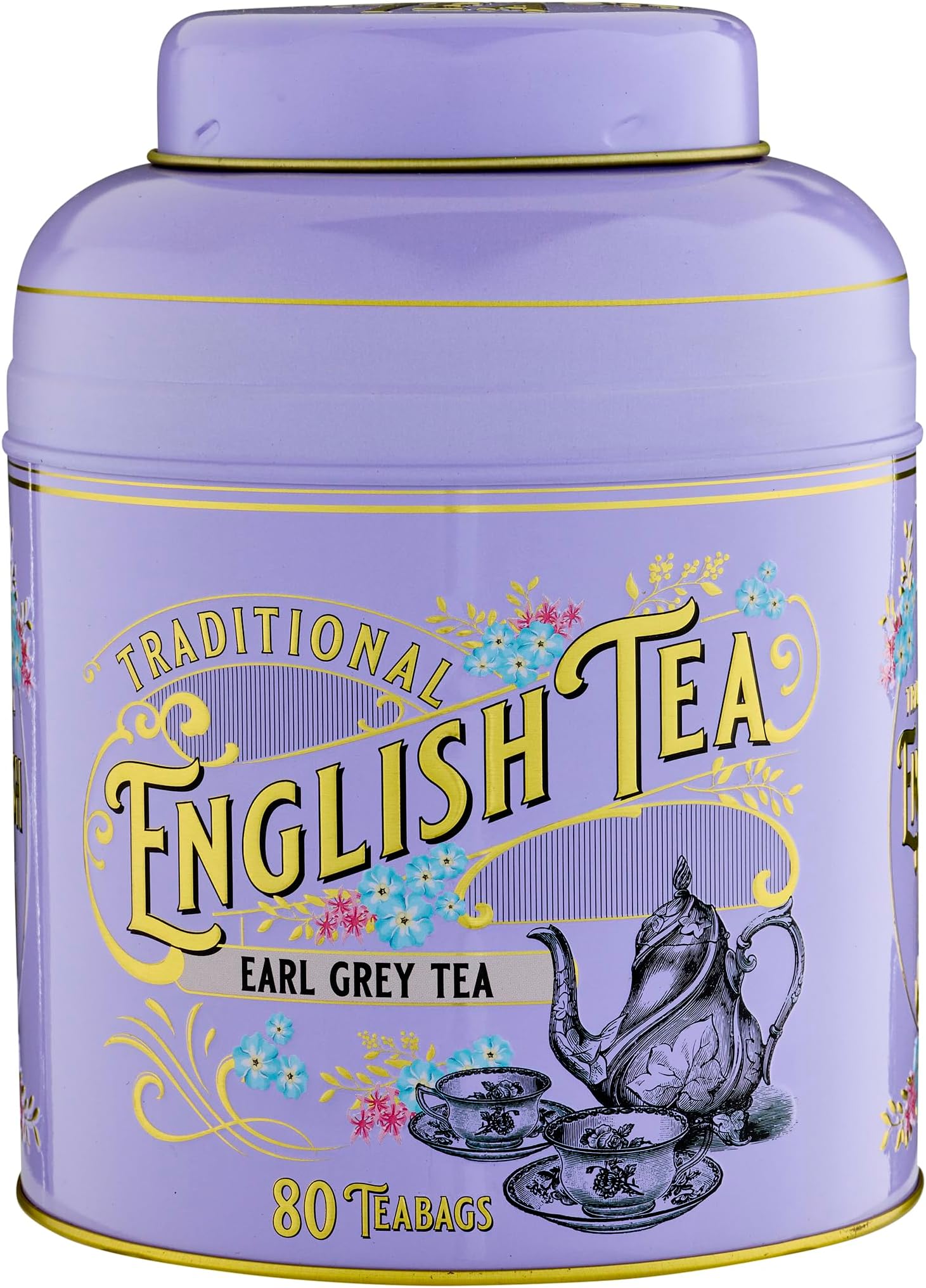 Lavender Vintage Victorian Tea Tin