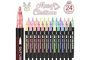 Pack of 24 Whaling Double Line Markers: Create Shimmering Outlines