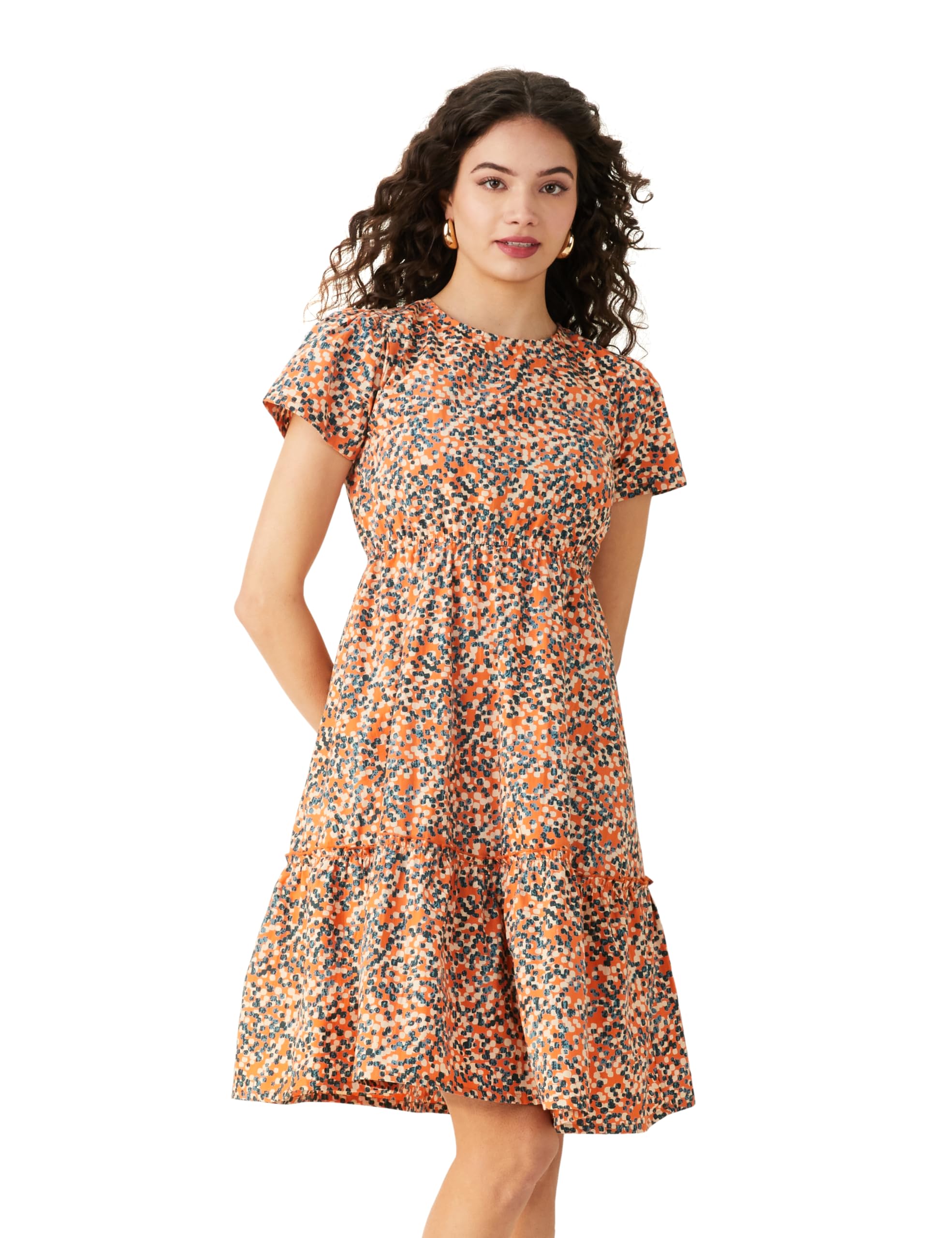 amazon brand - symbol Women's Cotton One Piece Western Short Dress-picture-29