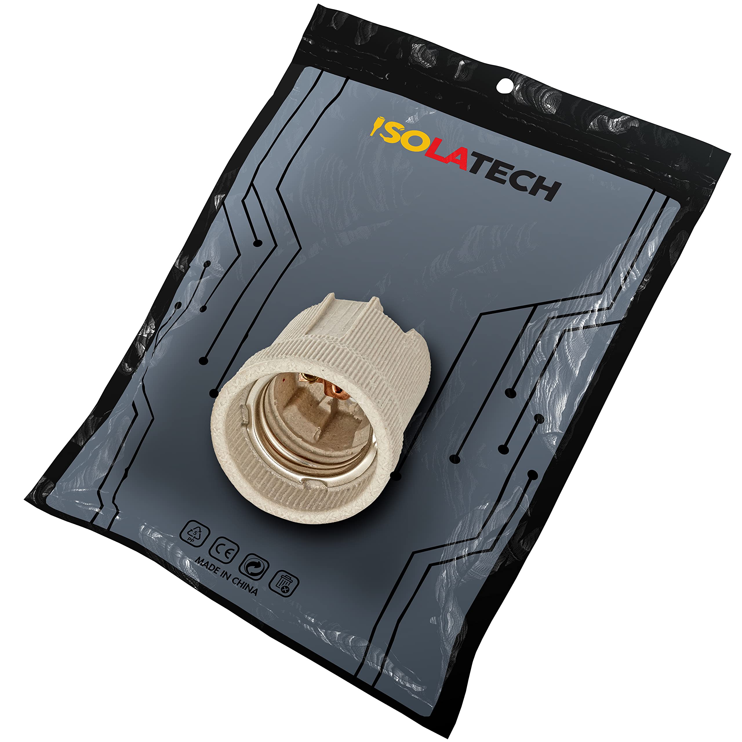 Attacco E27 In Ceramica - 2 Pezzi Per Illuminazione Robusta Fino A 250V - Foto 7