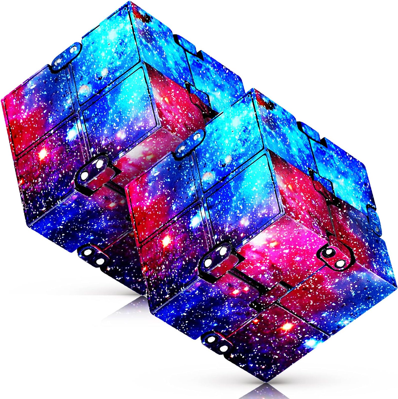 GUCABE Infinite Cubes for Kids, Teens and Adults. Cool Mini Gadgets Best for Relieving Stress or Anxiety and Killing Time Sensory Toys Unique Birthday Easter Gifts (Colour Galaxy, 2)