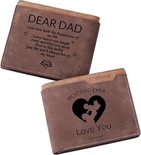 Men Wallet for Dad - Premium PU Leather Bifold Wallet, Men Personalized Leather Wallet, From Daughter/Son/Wife for Dad Husband Fathers Day Birthday Christmas Gifts