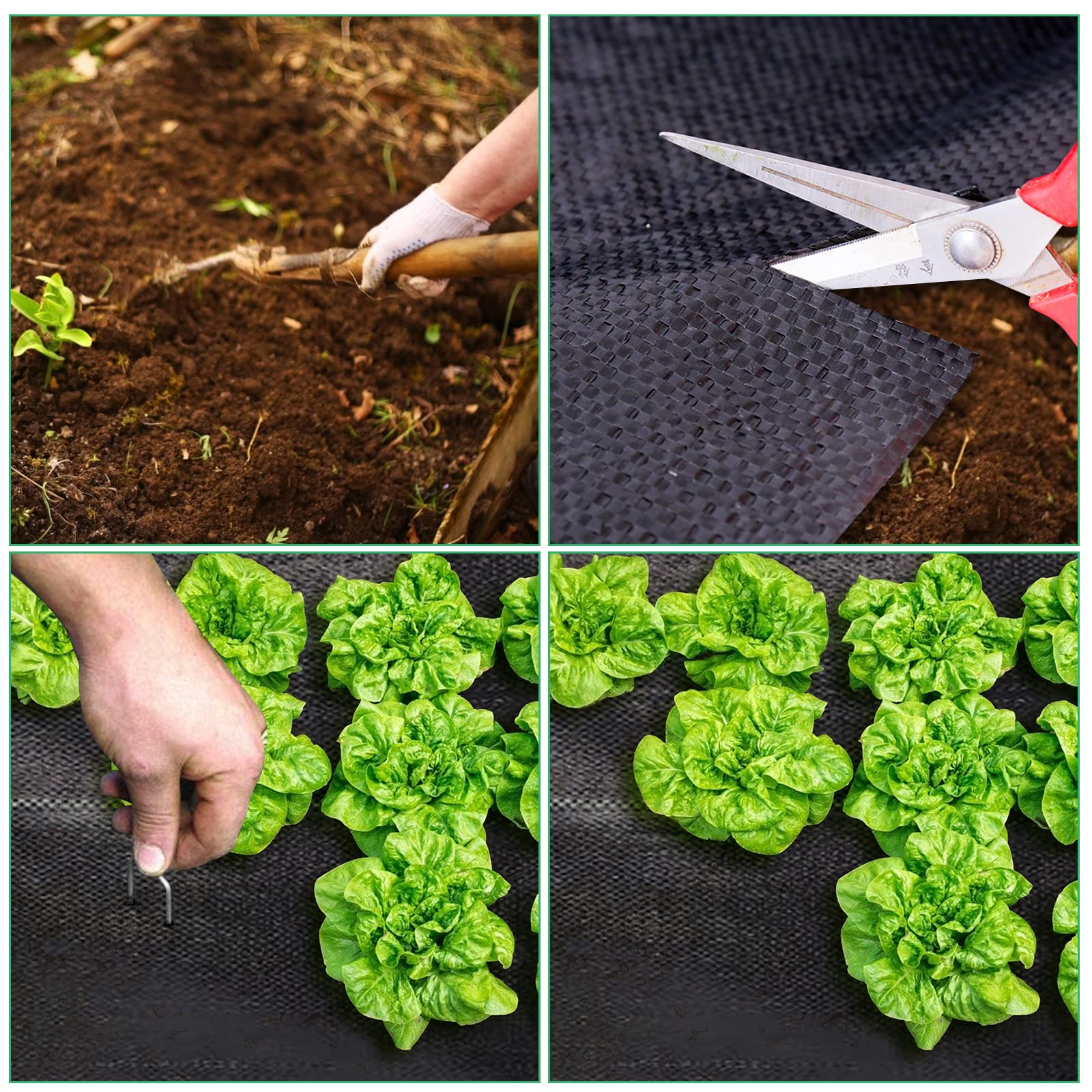 2 vellones para malas hierbas, 2 m x 25 m, tejido para el suelo, permeable al agua y resistente a los desgarros, resistente a los rayos UV, respetuoso con el medio ambiente, para jardín,
