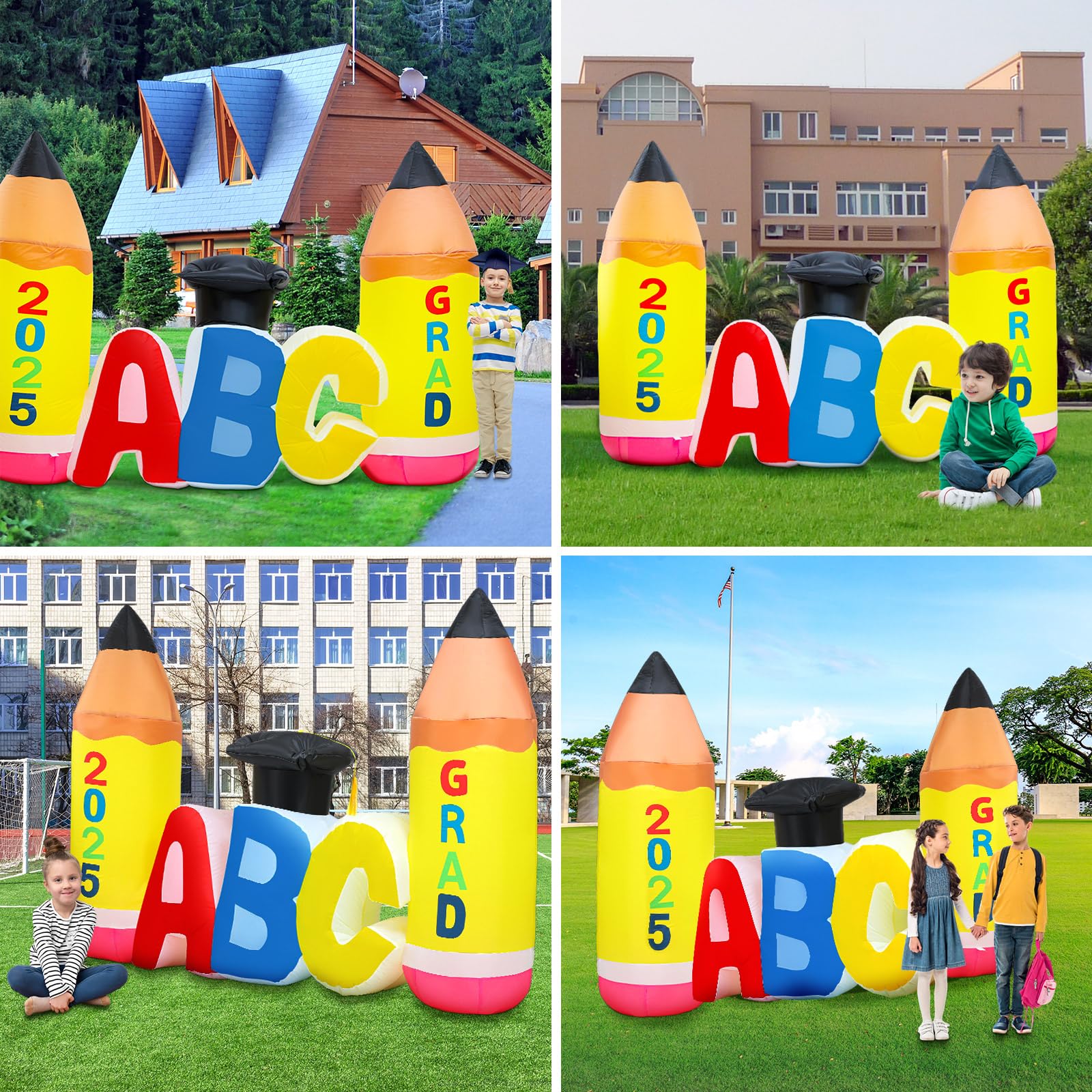 Leyndo Aufblasbare Abschlussdekoration – 1,8 M Groß Mit LED-Lichtern, Für Kindergarten- & Schulabschluss