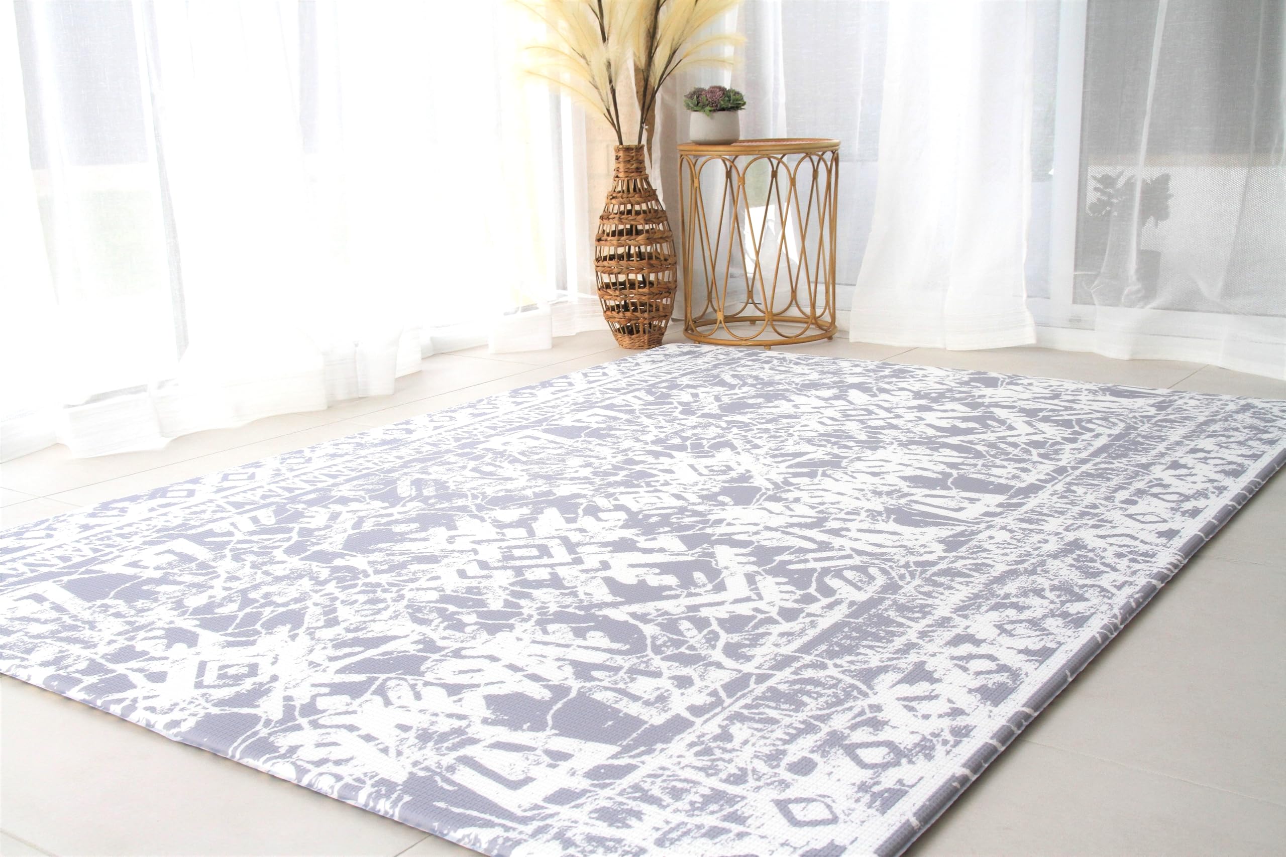 Cushmat Stylish Reversible Foam Play Mat (Large, Explorer - Cloud Indigo) - Soft, Waterproof, Durable Play mat for Infants, Babies, Toddler, Kids &