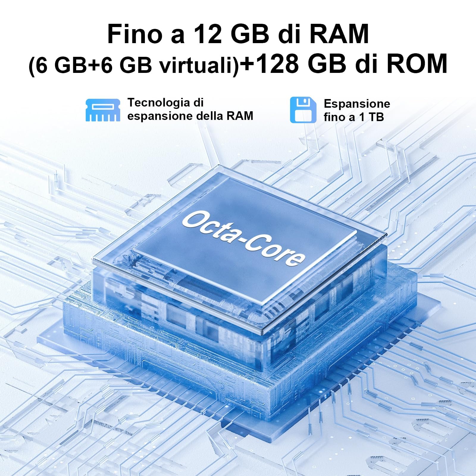 Blackview A52Pro Smartphone 12(6+6) GB RAM+128GB ROM/1TB, 6.56" HD+/90Hz Display Telefono Cellulare,Octa-Core,5180mAh,13MP+5MP, Dual 4G SIM, Fingerprint/Face ID/GPS/Modalità Panorama/3.5mm Jack Nero