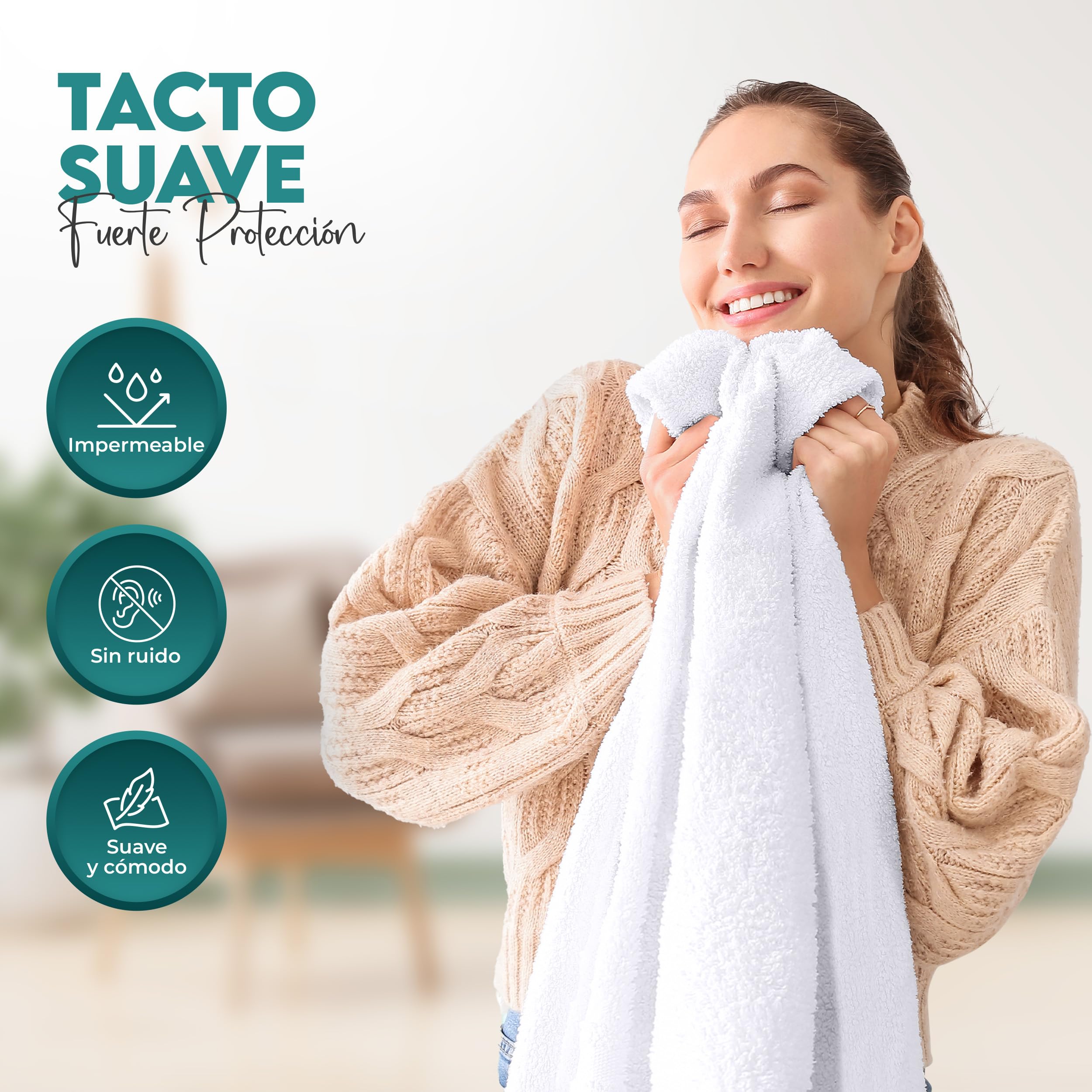 Utopia Bedding Protector Colchón 135 x 190 x 40 cm Impermeable, Certificación Oeko-Tex Funda Colchón, Cubre Colchón Transpirable, Elástico En Todo El Contorno — view 5
